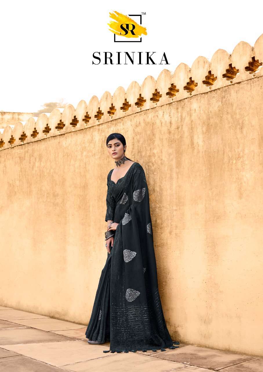 sr brand srinika handloom linen velvet fancy sarees authorized supplier 