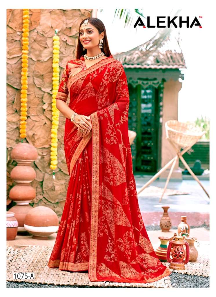 alekha 1075 design georgette prints sarees wholesale shop 