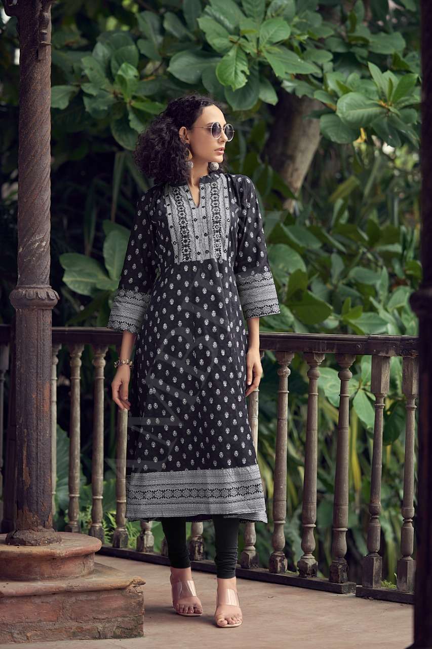 ambika strawberry long gown mirror work neck embroidery kurti design exports Malaysia singapore 
