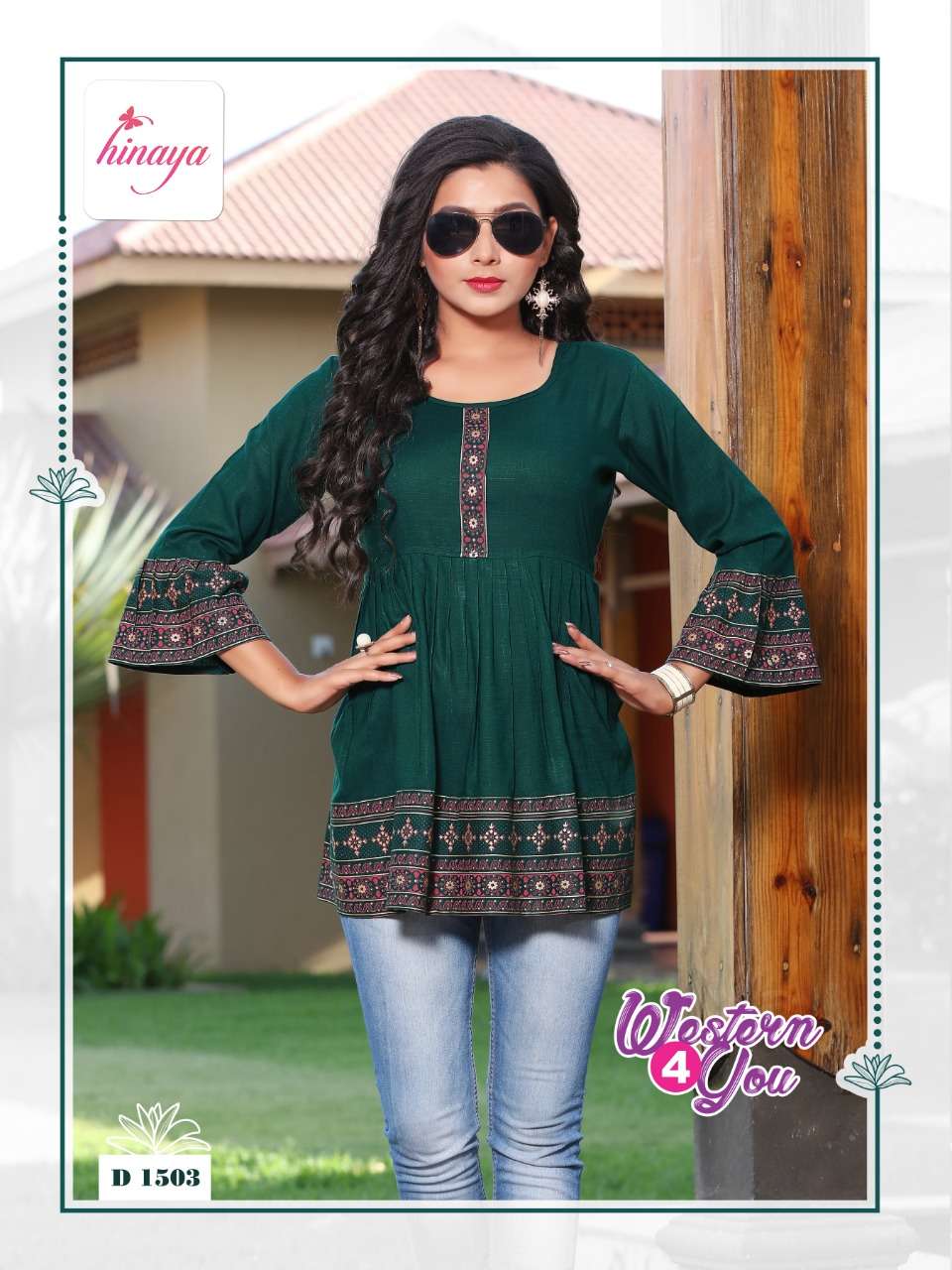 HINAYA WESTERN 4 YOU  VOL-10 RAYON SLUB 14 kg Trendy western rayon short tops with patterning and detailing  SHORT TOP CATALOG WHOLESALER BEST RATE