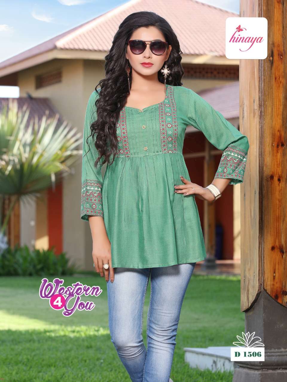 HINAYA WESTERN 4 YOU  VOL-10 RAYON SLUB 14 kg Trendy western rayon short tops with patterning and detailing  SHORT TOP CATALOG WHOLESALER BEST RATE