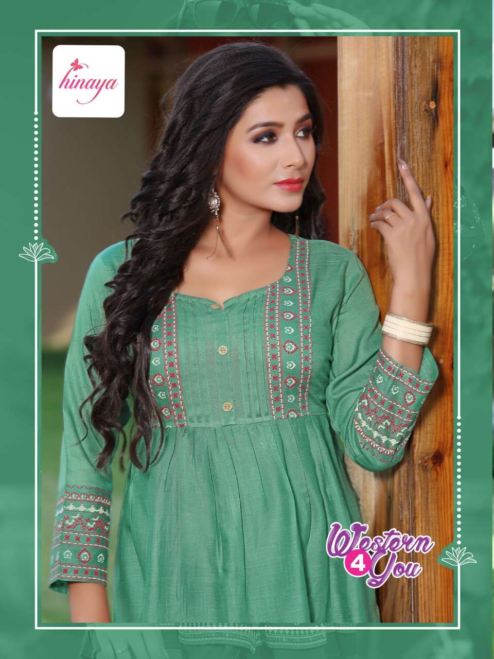 HINAYA WESTERN 4 YOU  VOL-10 RAYON SLUB 14 kg Trendy western rayon short tops with patterning and detailing  SHORT TOP CATALOG WHOLESALER BEST RATE