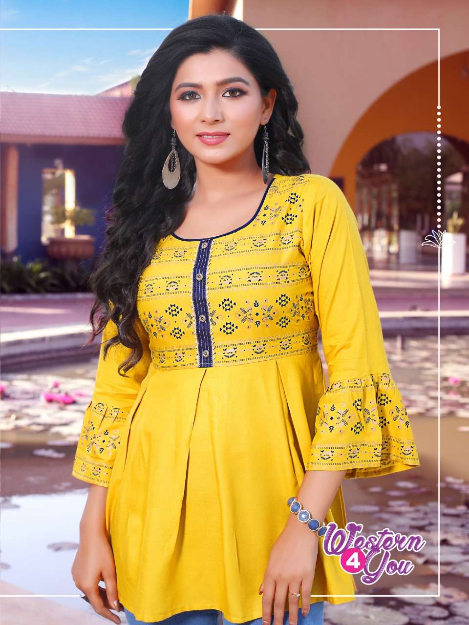 HINAYA WESTERN 4 YOU  VOL-10 RAYON SLUB 14 kg Trendy western rayon short tops with patterning and detailing  SHORT TOP CATALOG WHOLESALER BEST RATE