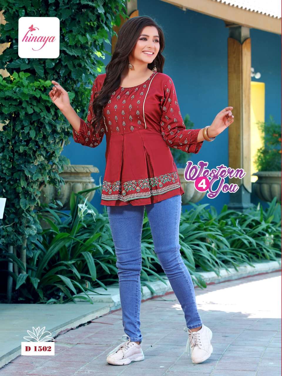 HINAYA WESTERN 4 YOU  VOL-10 RAYON SLUB 14 kg Trendy western rayon short tops with patterning and detailing  SHORT TOP CATALOG WHOLESALER BEST RATE