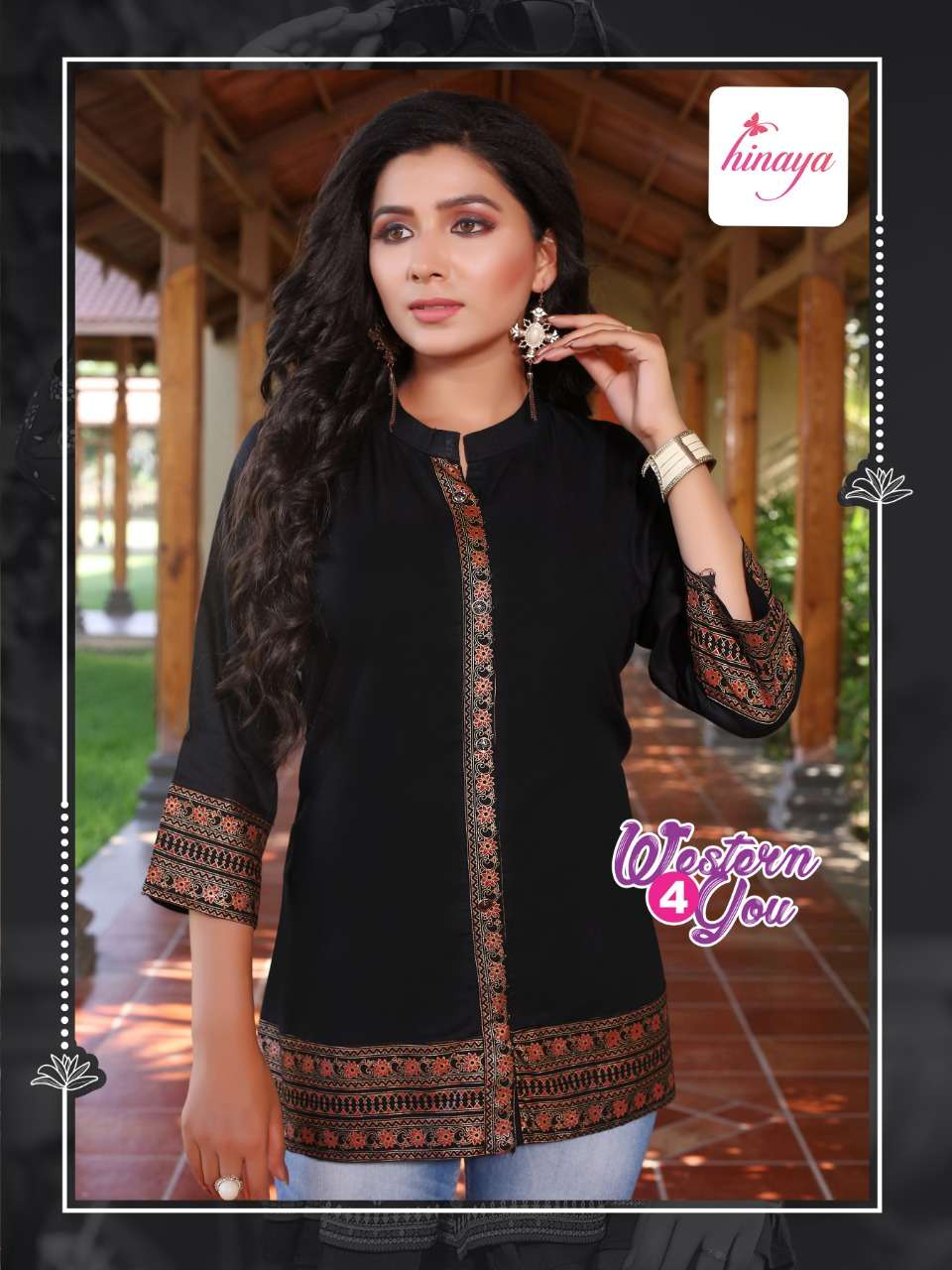 HINAYA WESTERN 4 YOU  VOL-10 RAYON SLUB 14 kg Trendy western rayon short tops with patterning and detailing  SHORT TOP CATALOG WHOLESALER BEST RATE