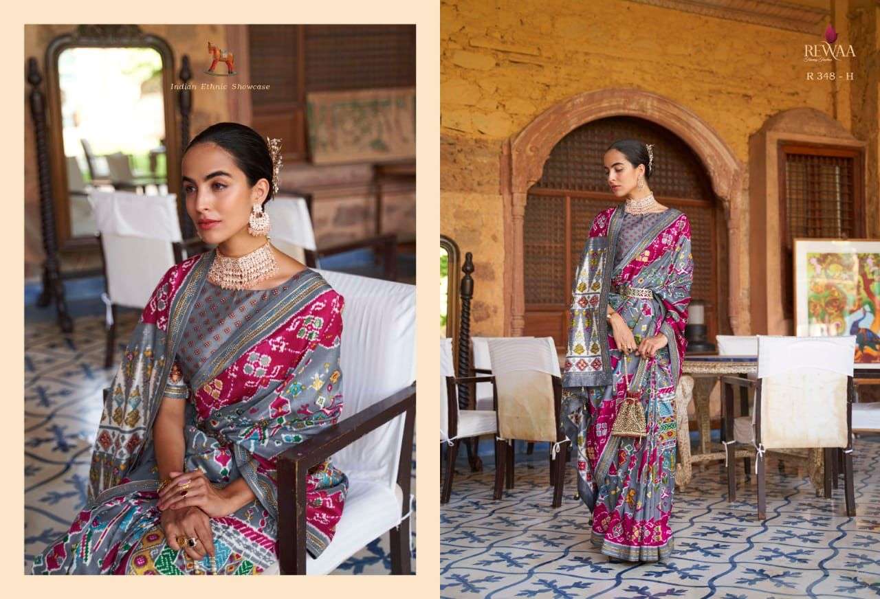 rewaa heritage 348 design patola with siroski work saree wholesale supply 