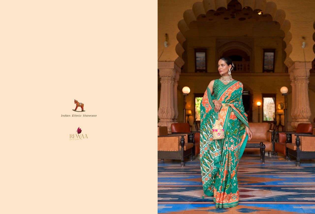rewaa heritage 348 design patola with siroski work saree wholesale supply 