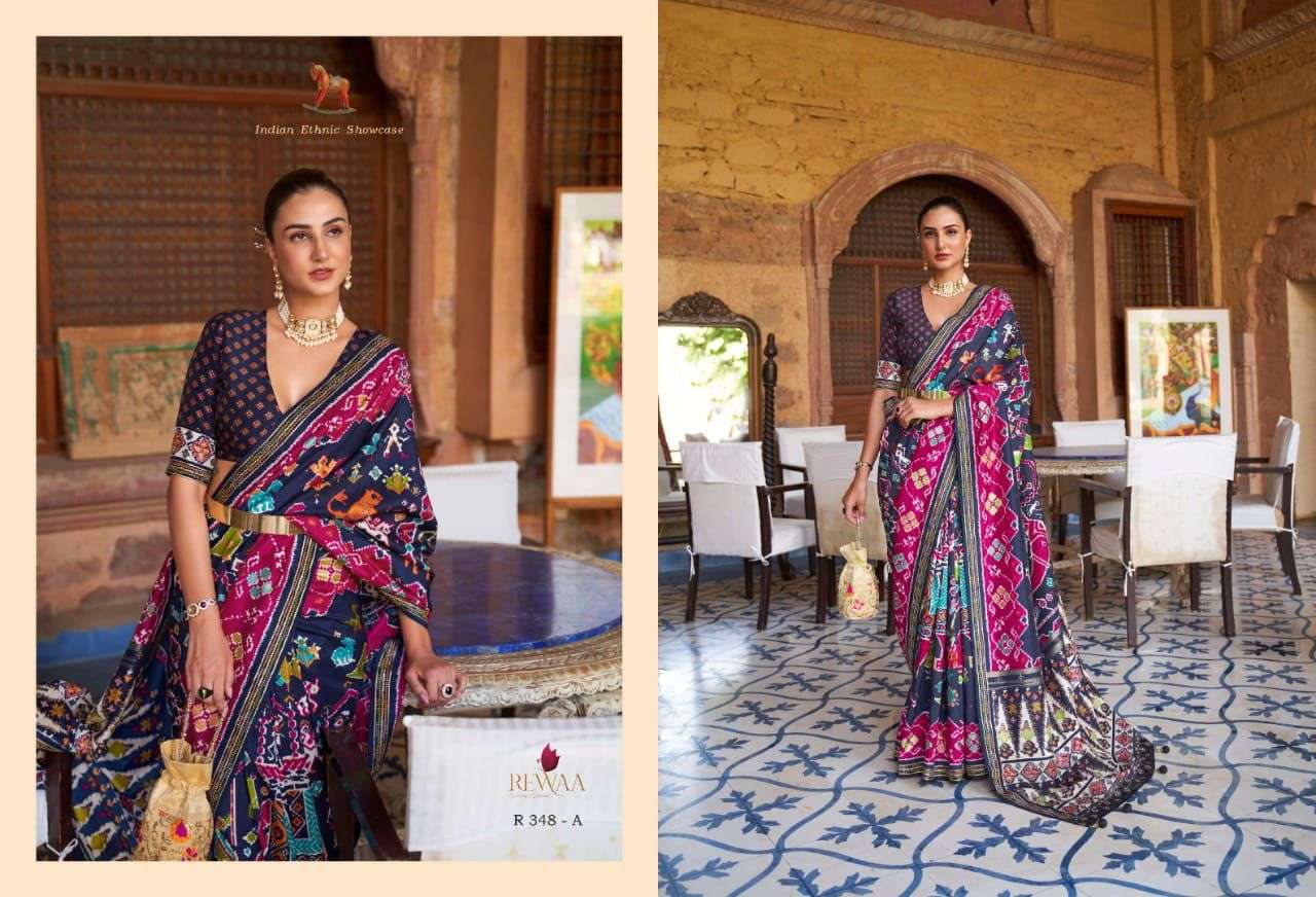 rewaa heritage 348 design patola with siroski work saree wholesale supply 