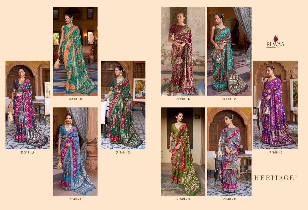 rewaa heritage 348 design patola with siroski work saree wholesale supply 
