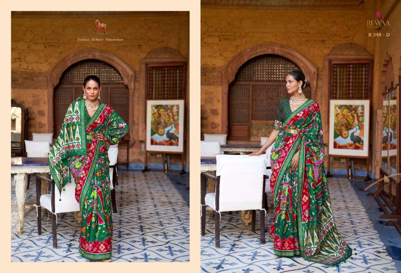rewaa heritage 348 design patola with siroski work saree wholesale supply 