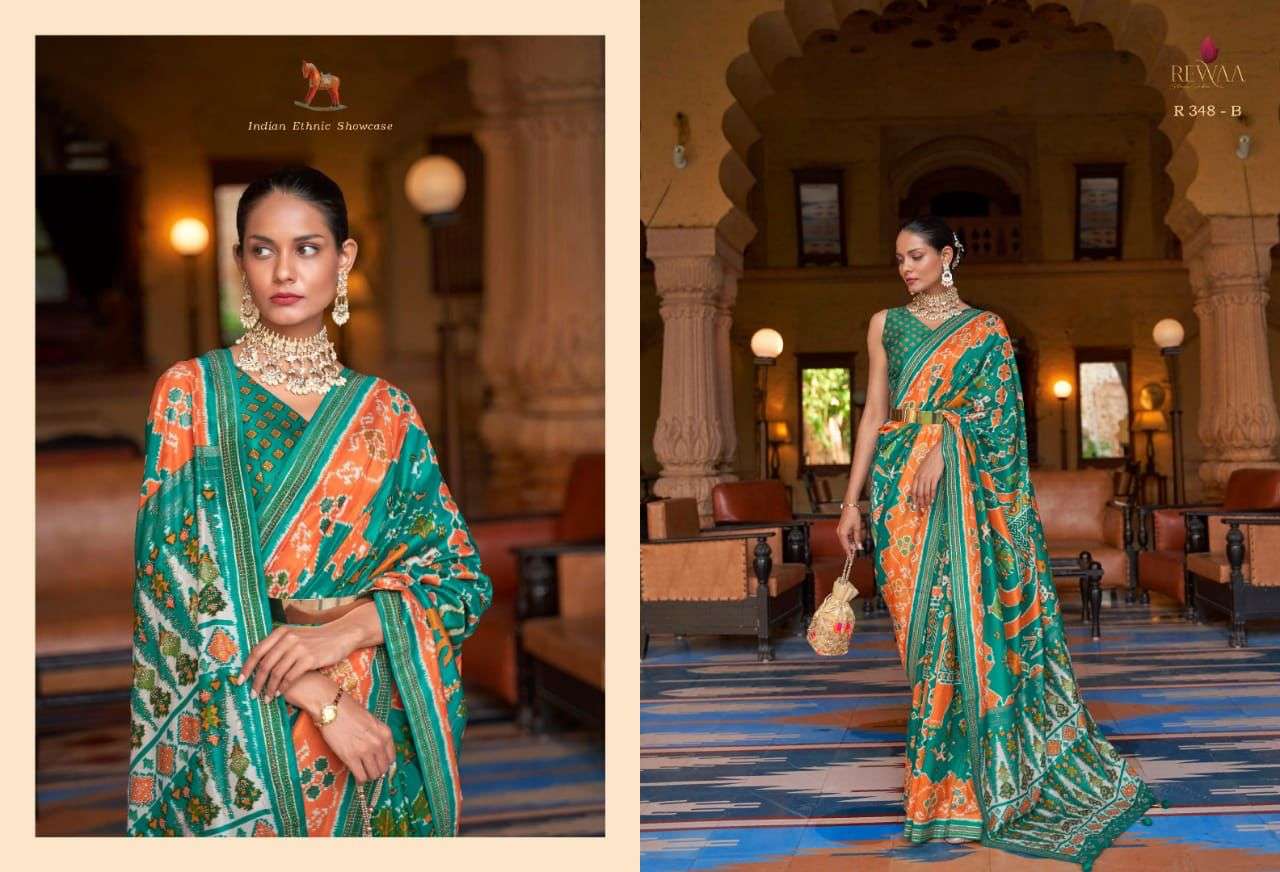rewaa heritage 348 design patola with siroski work saree wholesale supply 