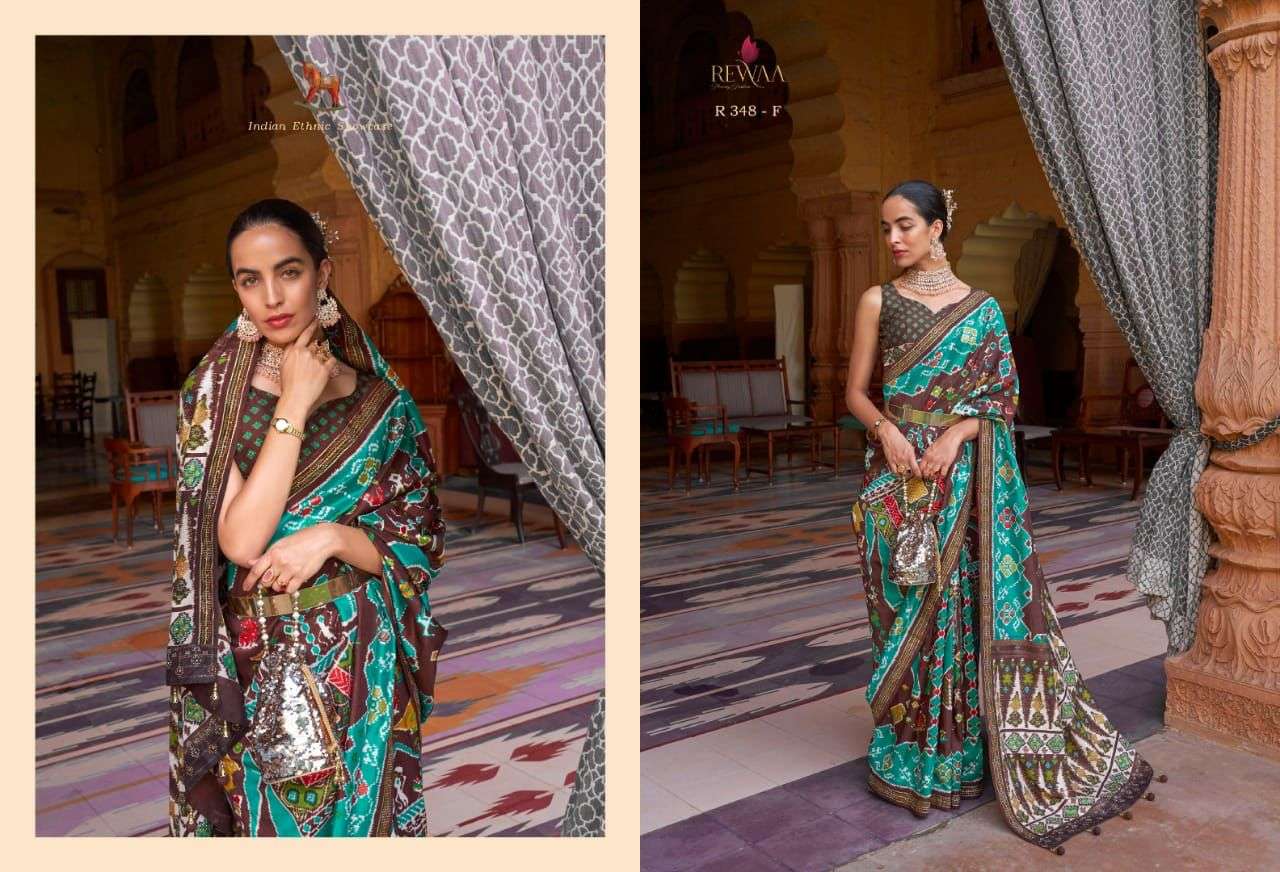 rewaa heritage 348 design patola with siroski work saree wholesale supply 