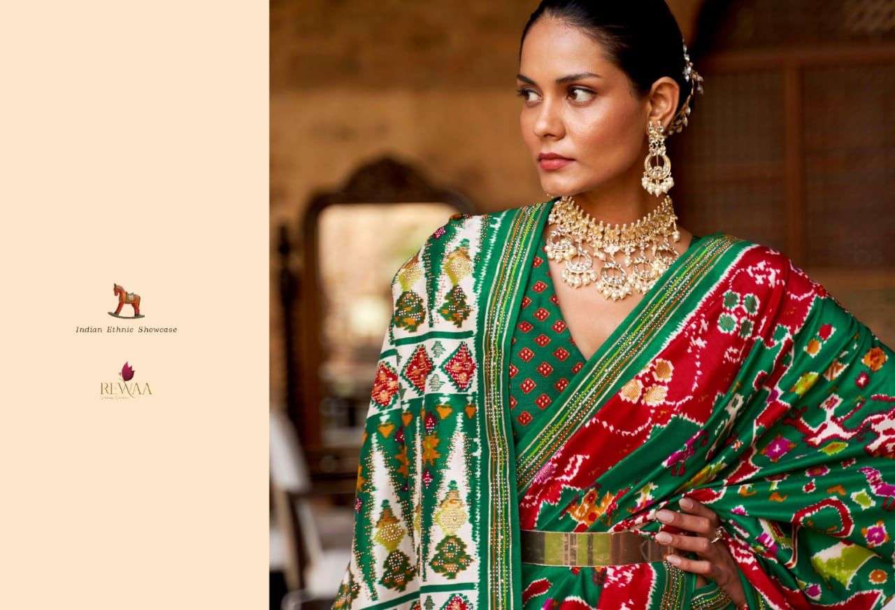 rewaa heritage 348 design patola with siroski work saree wholesale supply 