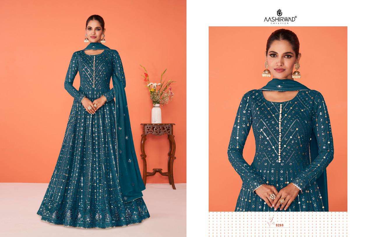 shehnaaz by aashirwad georgette free size readymade long dresses
