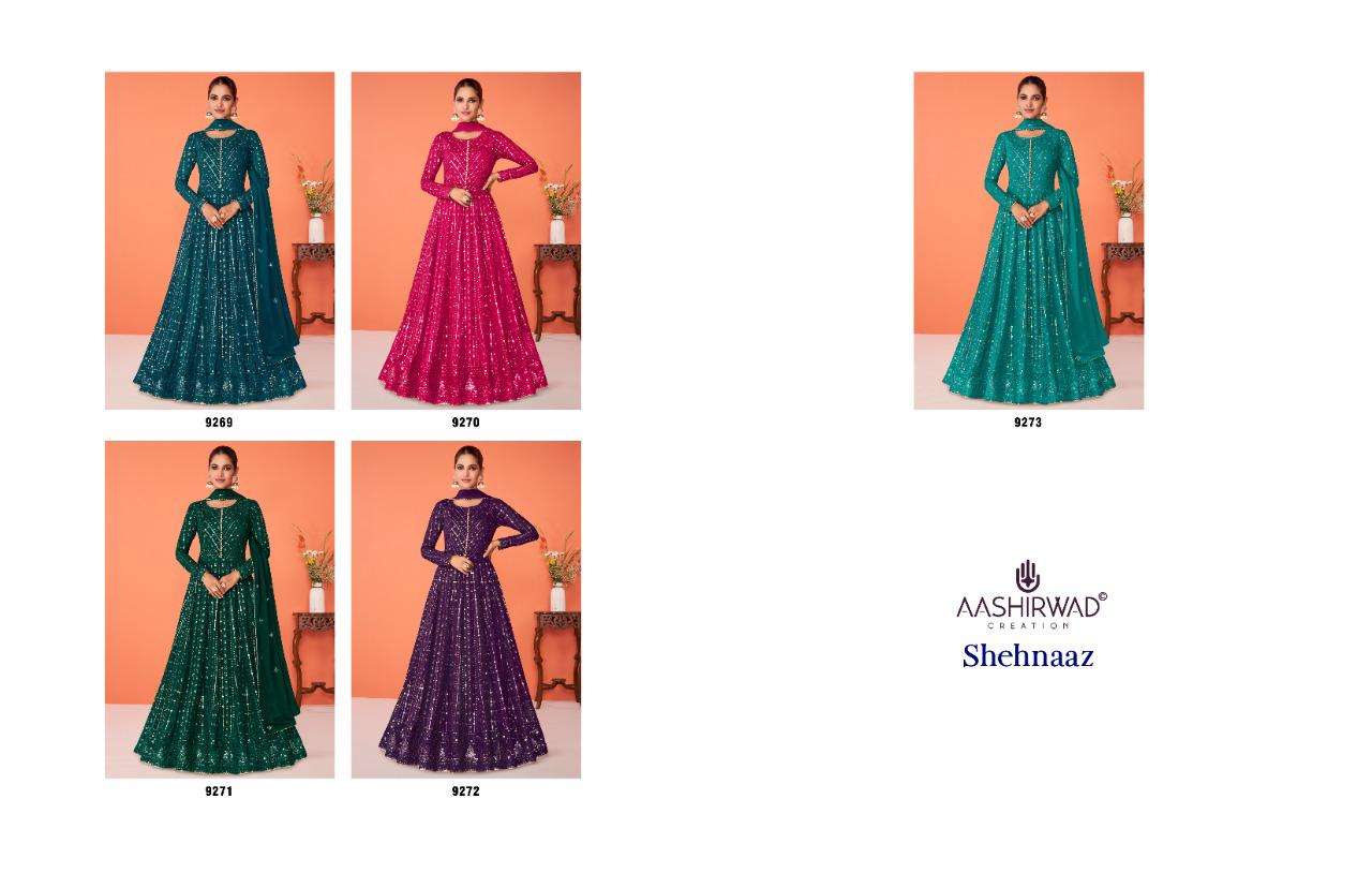 shehnaaz by aashirwad georgette free size readymade long dresses
