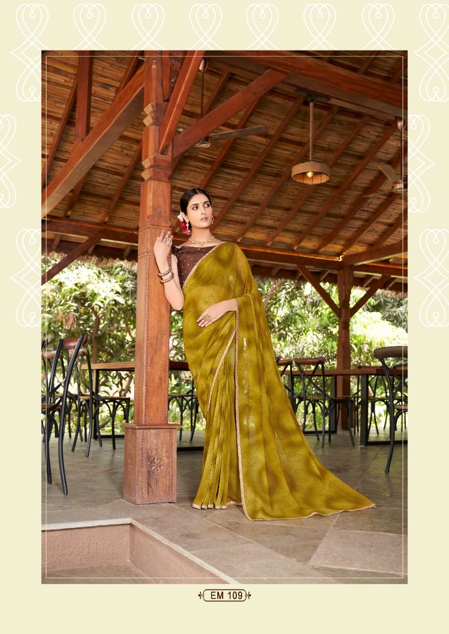stavan emora pure georgette saree with embroidery border pattern 