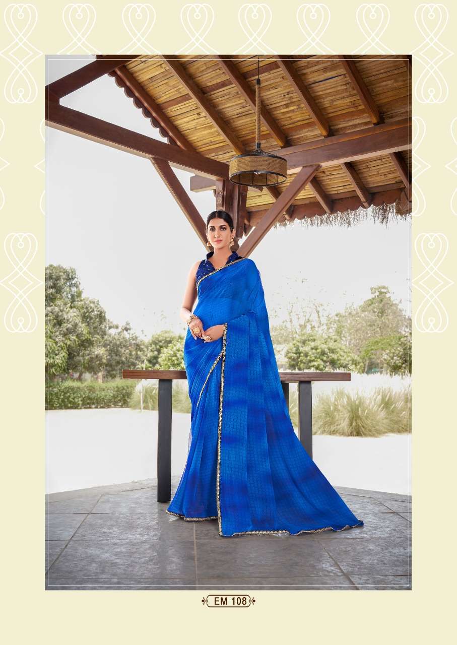 stavan emora pure georgette saree with embroidery border pattern 
