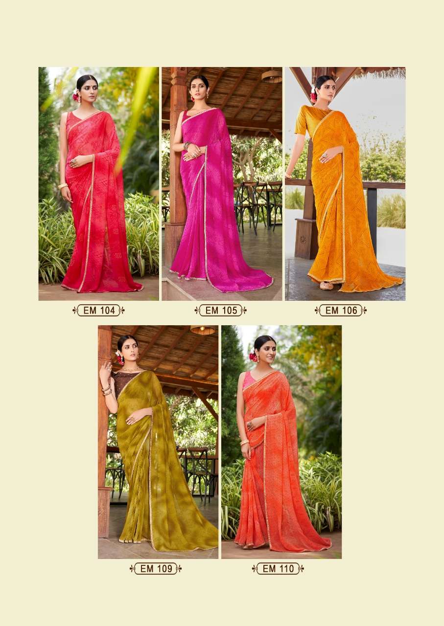 stavan emora pure georgette saree with embroidery border pattern 