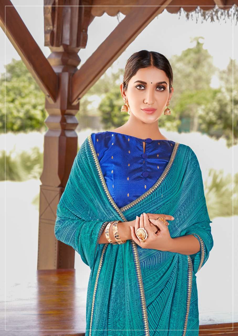 stavan emora pure georgette saree with embroidery border pattern 