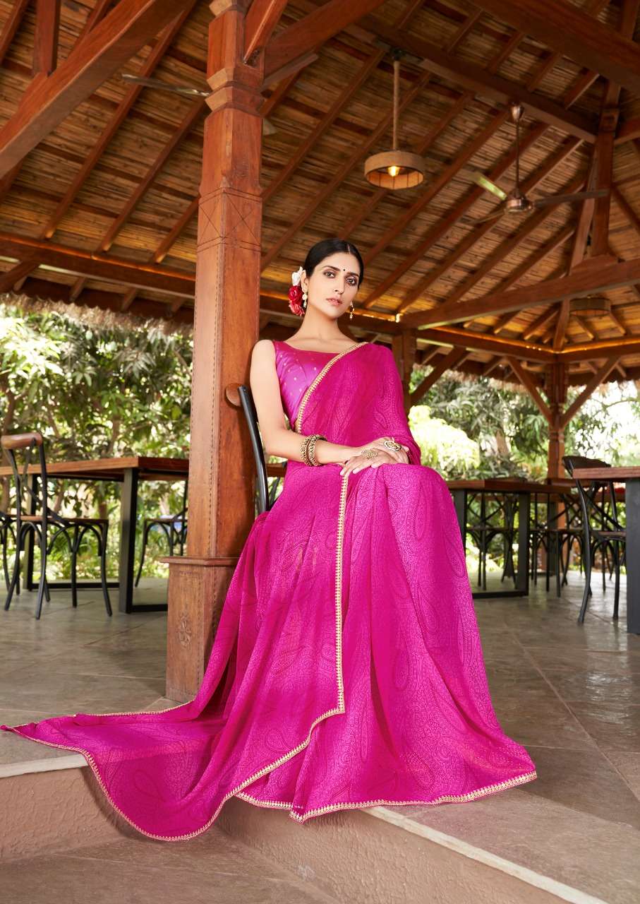 stavan emora pure georgette saree with embroidery border pattern 