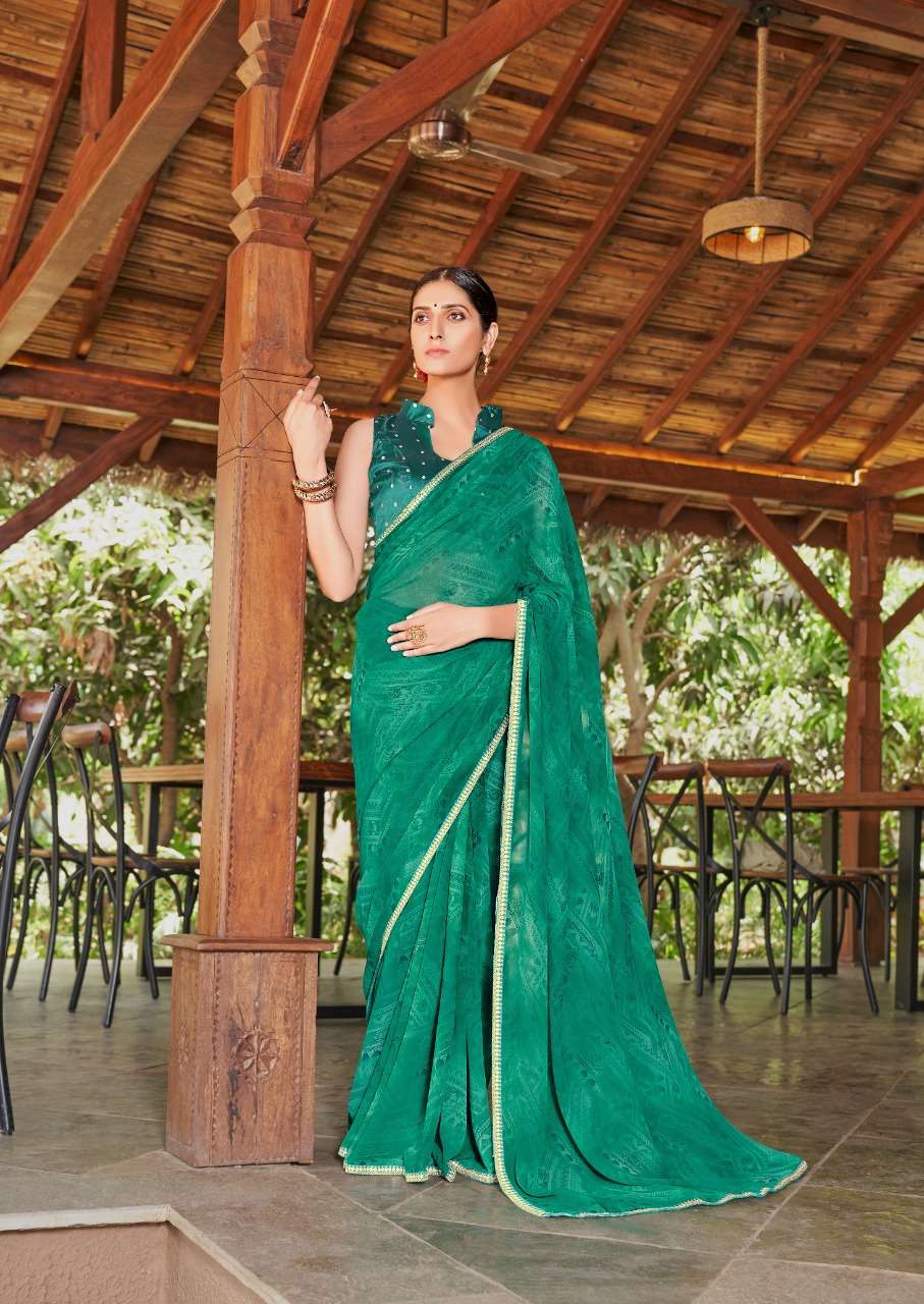 stavan emora pure georgette saree with embroidery border pattern 