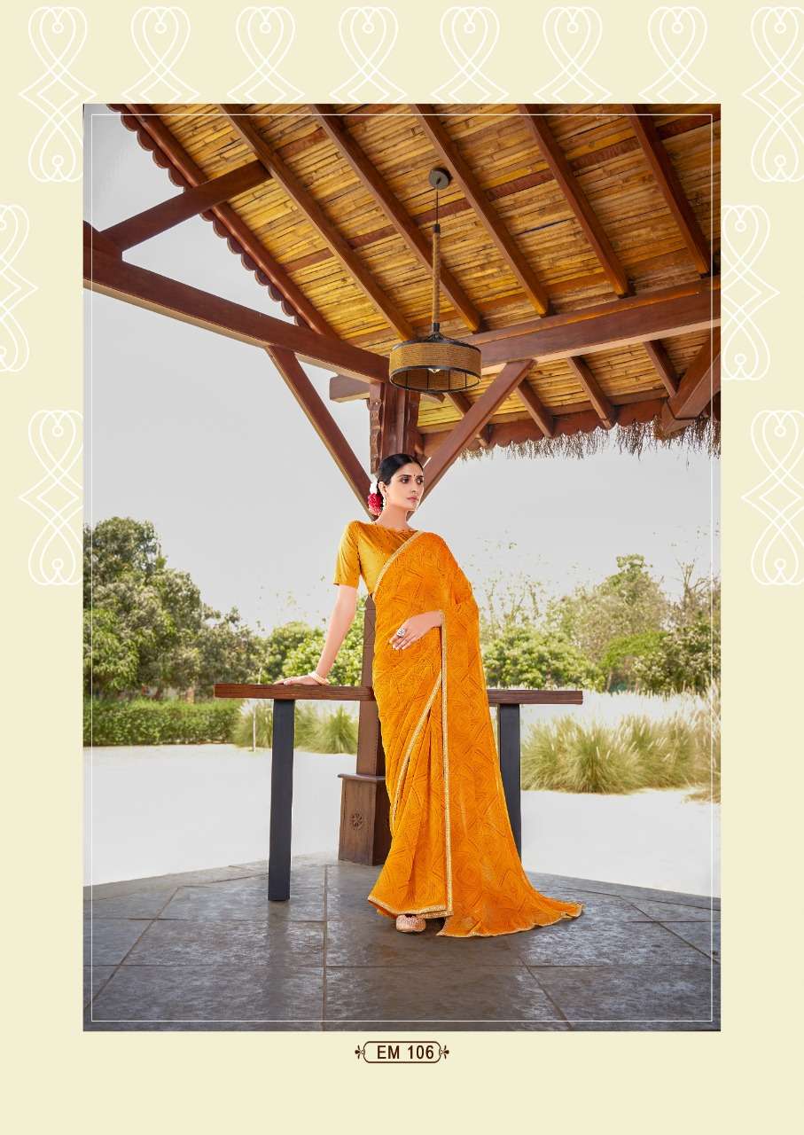 stavan emora pure georgette saree with embroidery border pattern 