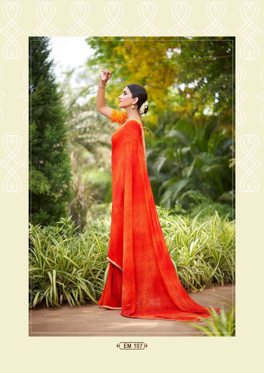 stavan emora pure georgette saree with embroidery border pattern 