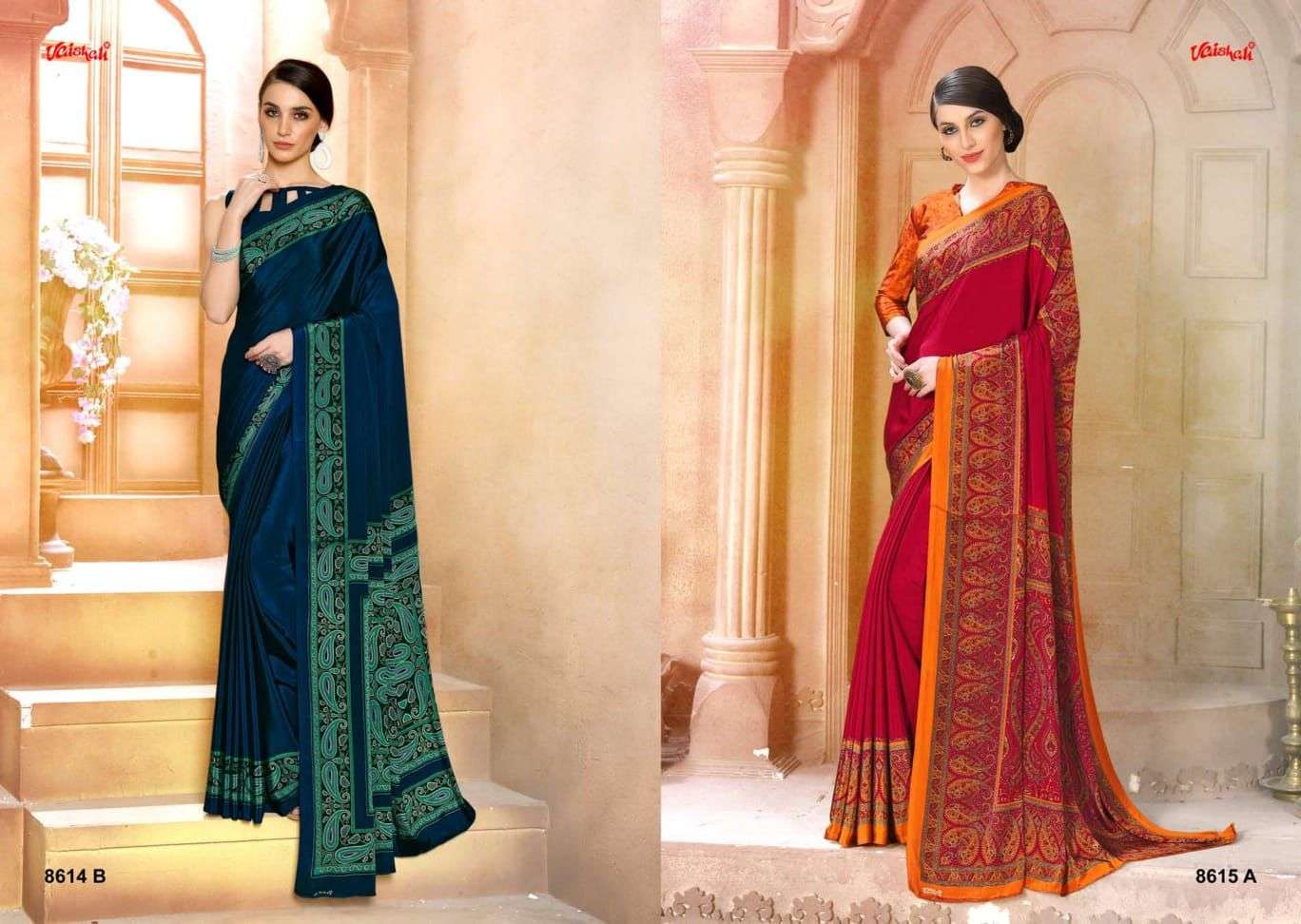 vaishali uniform special catalogue silk crape printed sarees