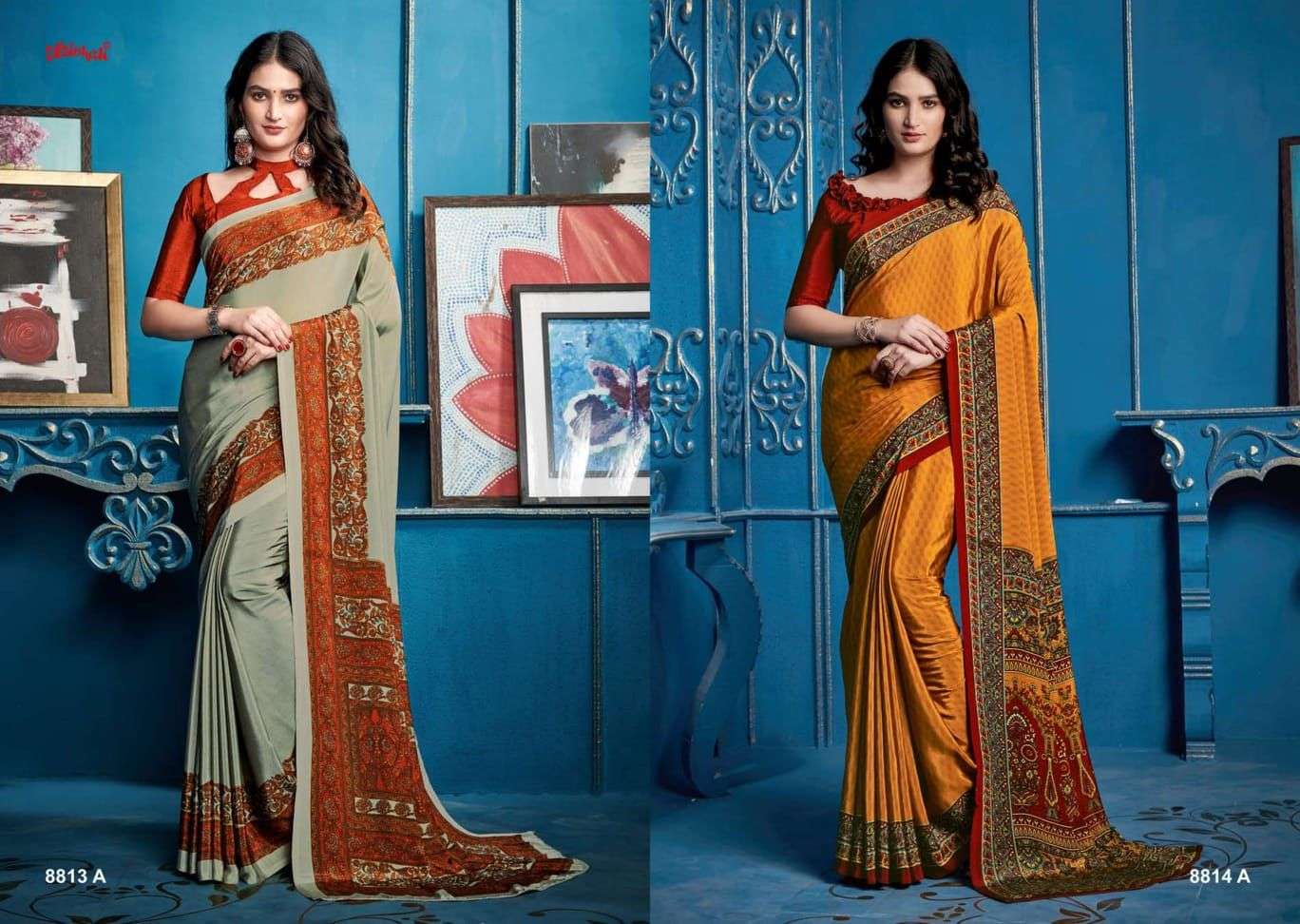 vaishali uniform special catalogue silk crape printed sarees