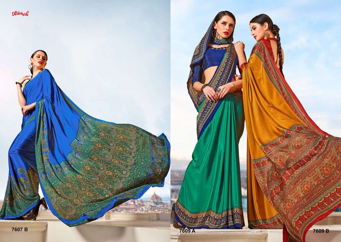 vaishali uniform special catalogue silk crape printed sarees