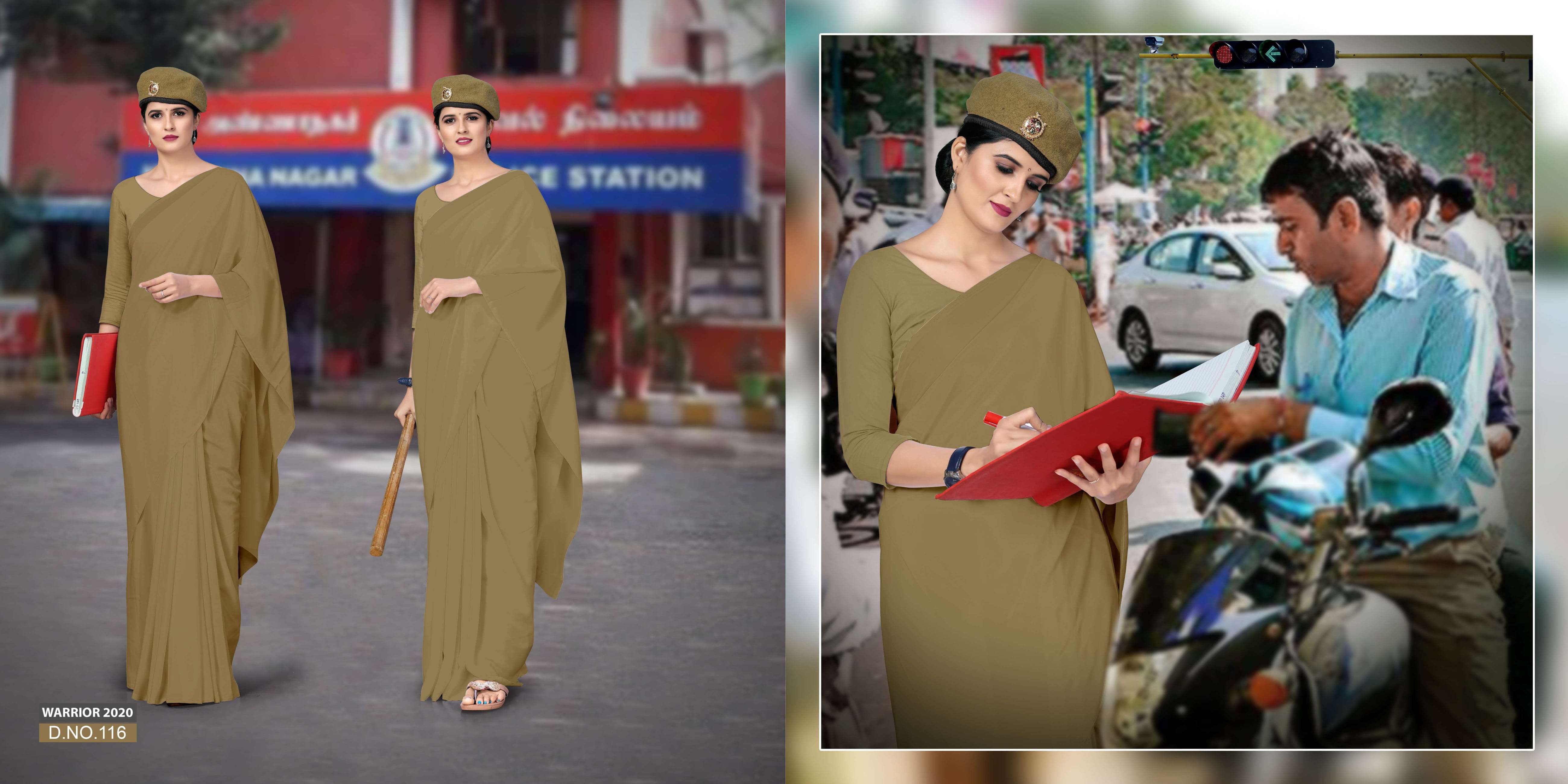 bansi warrior russian unform saree for hospitality retial chain indian police women 