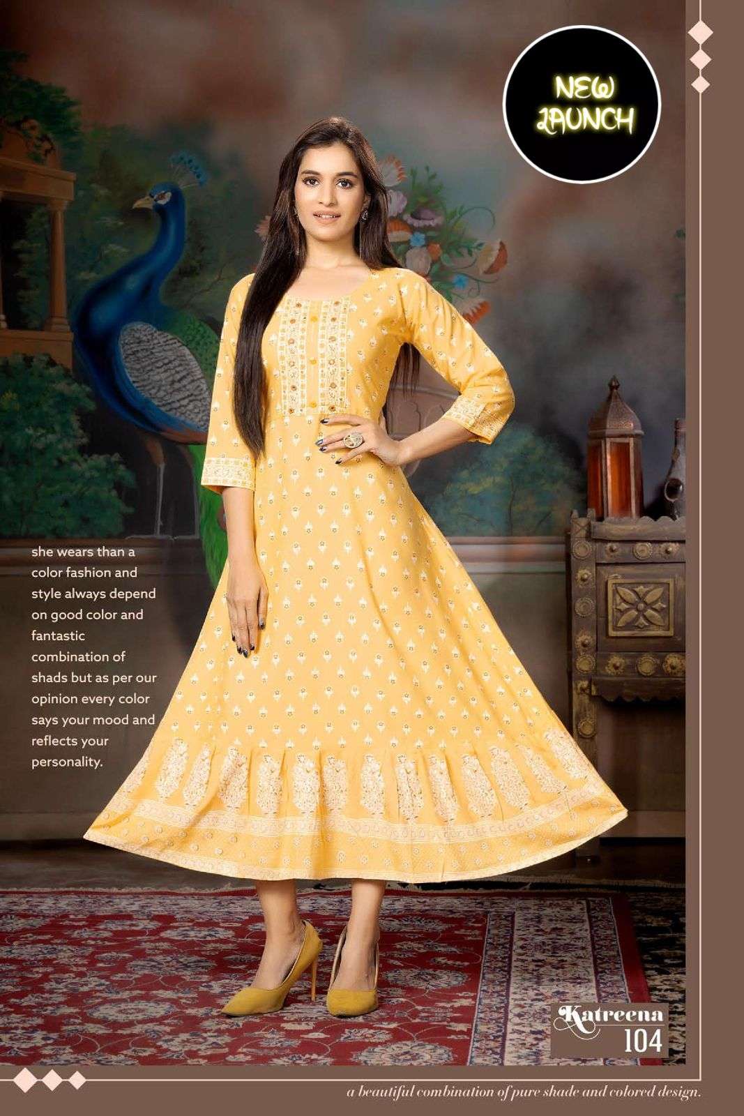 BEAUTY QUEEN KATREENA VOL.1 HEAVY RAYON PRINT WITH  HANDWORK KURTI CATALOG WHOLESALER BEST RATE AHMEDABAD SURAT CHENNAI INDIA MALAYSIA