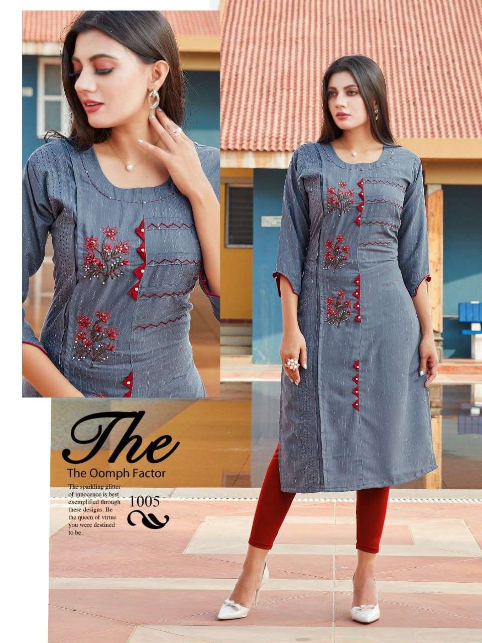 BEAUTY QUEEN SURI liva rayon white icon embroidery + katha work all sleeve different types KURT CATLOG WHOLESALER BEST RATE