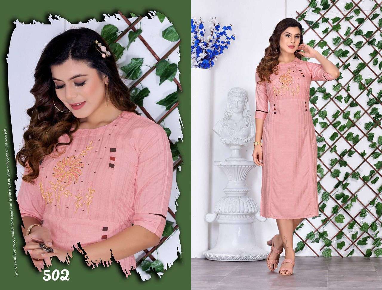 BEAUTYZAVIA QUEEN 17 Kg  Heavy Bombay Rayon Hand Work Embroidered Straight  Kurta CATALOG WHOLESALER BEST RATE