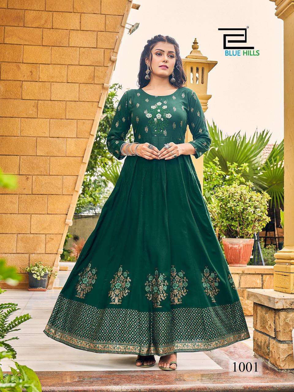 blue hills enagage anarkali gown with embroidery in plus size for women 