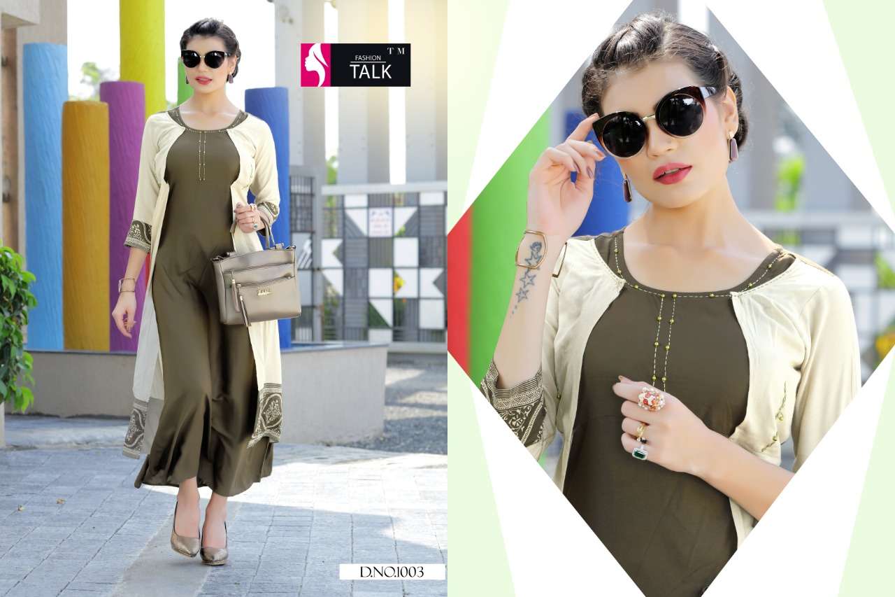 FASHION TALK DREAM GIRL VOL.2 MAGIC RAYON 14 KG WITH HEAVY ATTACHED  KOTI WITH WORK KURTI CATALOG WHOLESASLER BEST RATE
