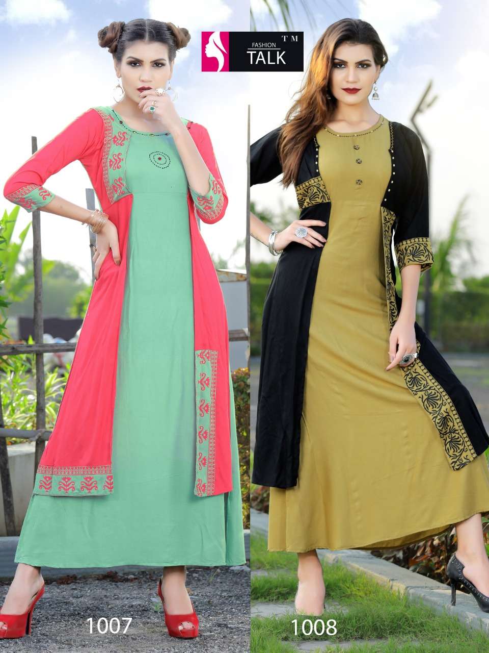 FASHION TALK DREAM GIRL VOL.2 MAGIC RAYON 14 KG WITH HEAVY ATTACHED  KOTI WITH WORK KURTI CATALOG WHOLESASLER BEST RATE