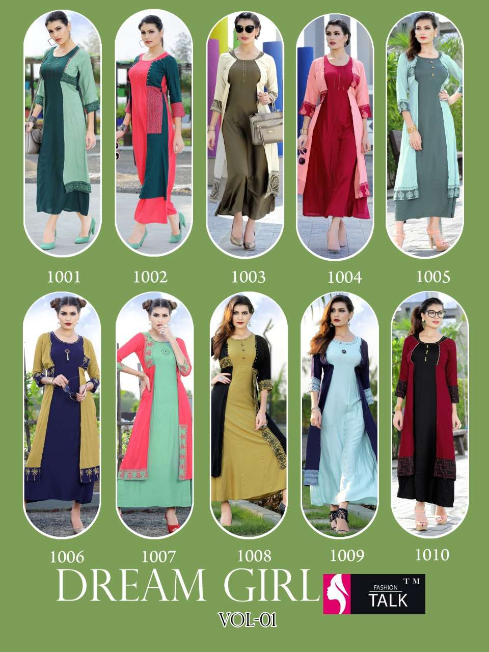 FASHION TALK DREAM GIRL VOL.2 MAGIC RAYON 14 KG WITH HEAVY ATTACHED  KOTI WITH WORK KURTI CATALOG WHOLESASLER BEST RATE