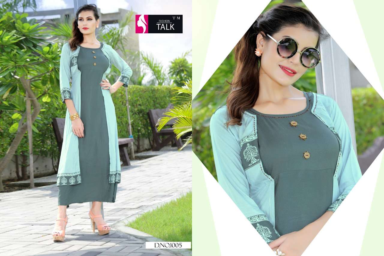 FASHION TALK DREAM GIRL VOL.2 MAGIC RAYON 14 KG WITH HEAVY ATTACHED  KOTI WITH WORK KURTI CATALOG WHOLESASLER BEST RATE