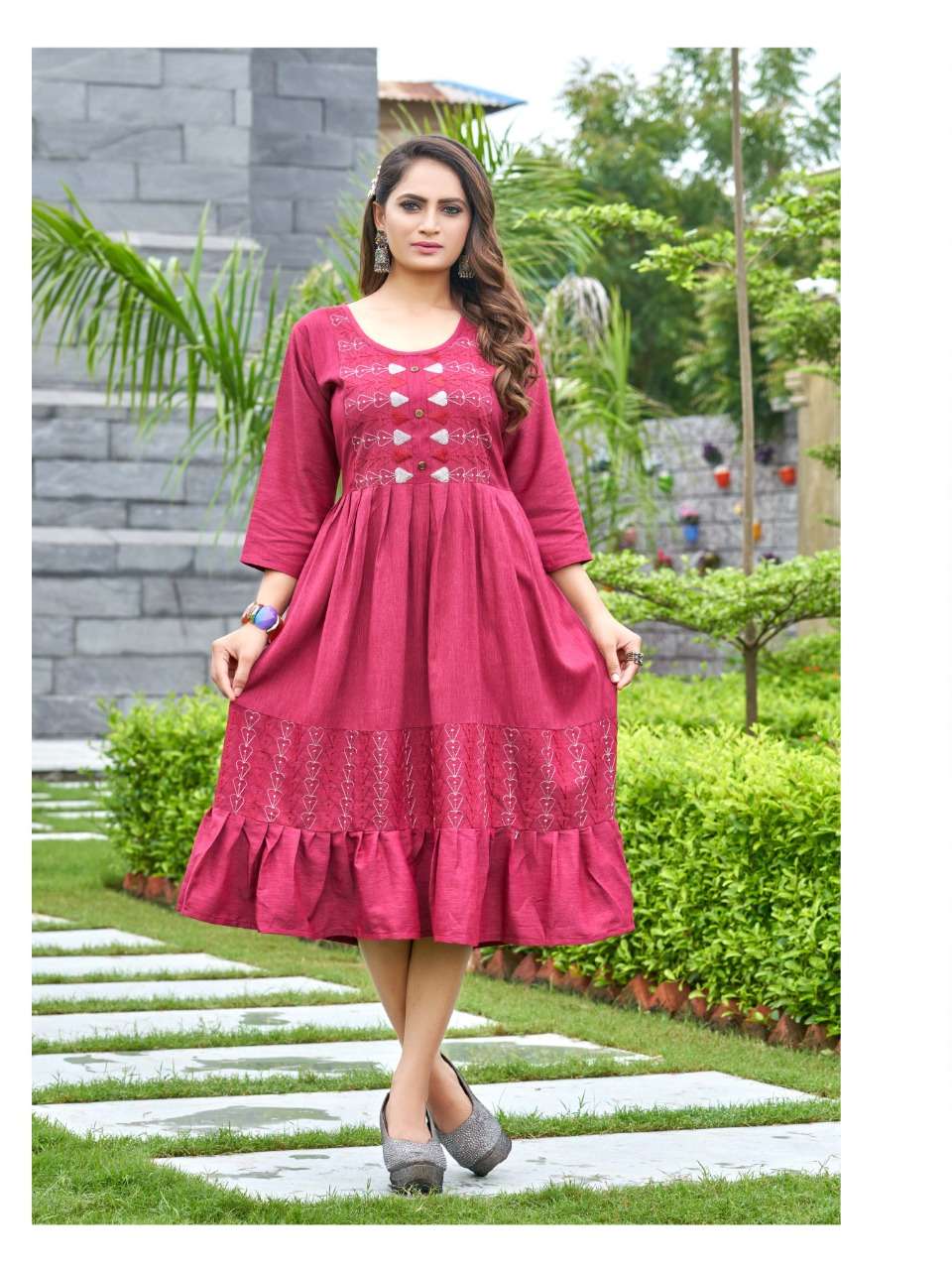 gulistan by rung rayon work designer gown kurtis