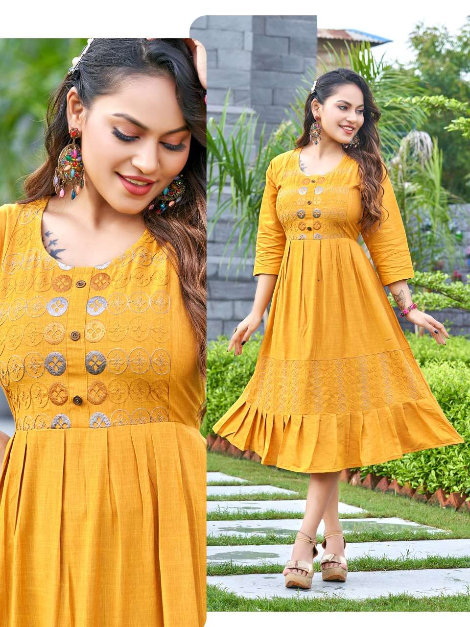 gulistan by rung rayon work designer gown kurtis