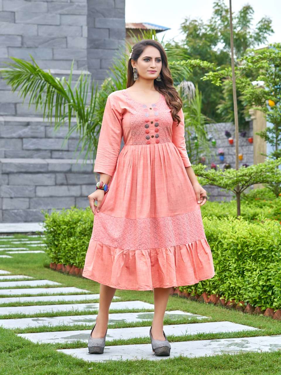 gulistan by rung rayon work designer gown kurtis