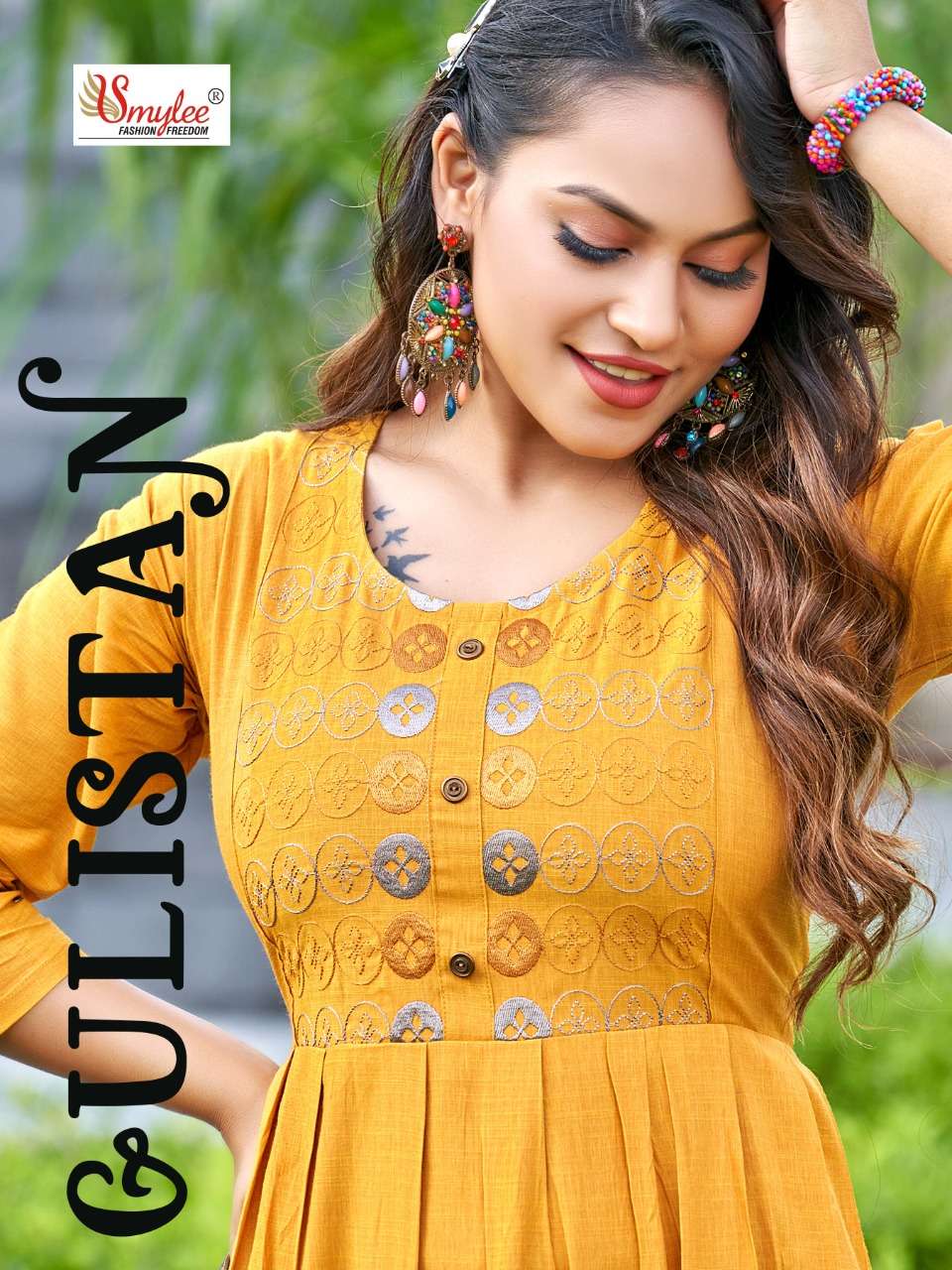 gulistan by rung rayon work designer gown kurtis