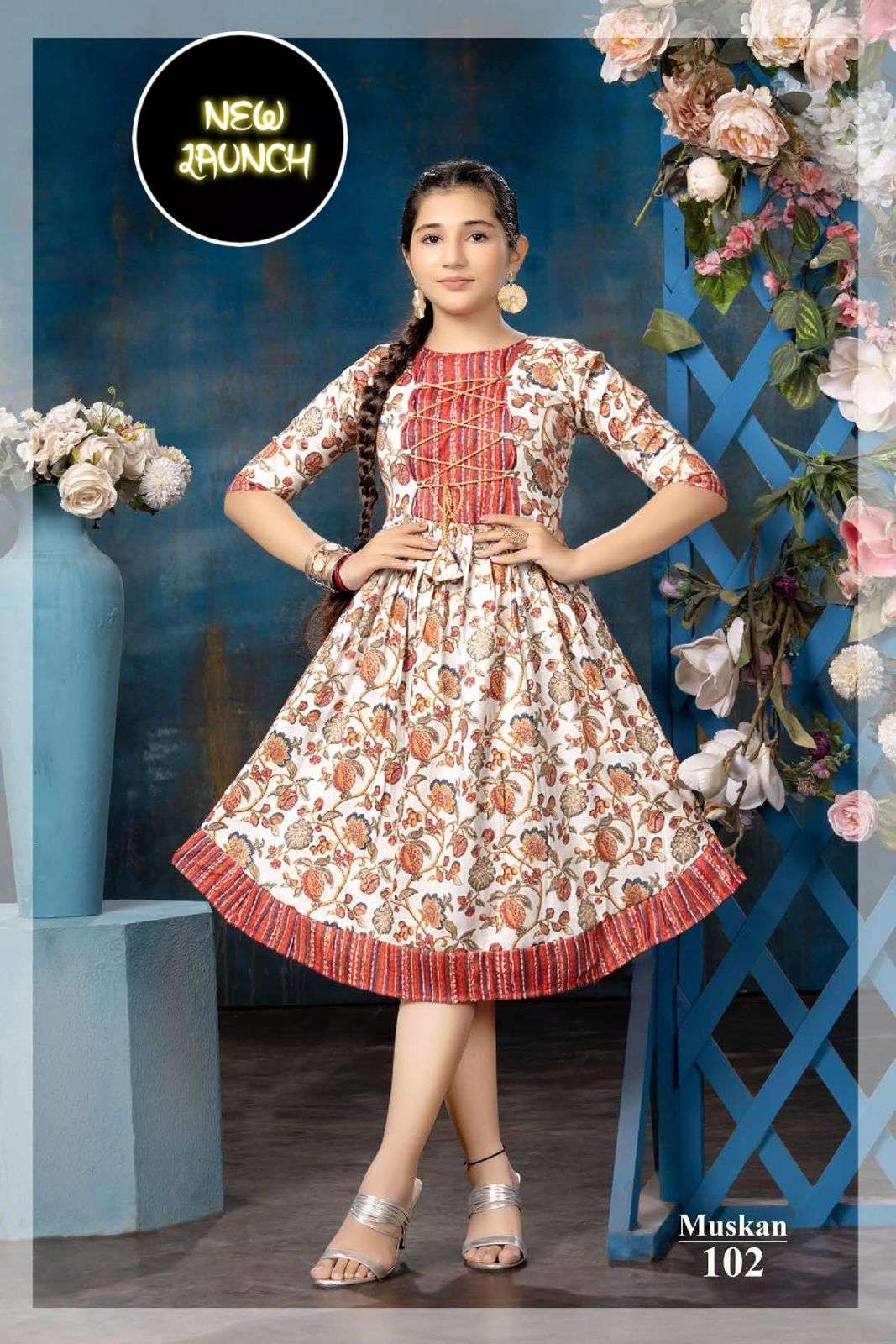 KIDS MUSKAN VOL.1 HEAVY CAPSULE RAYON PRINT WITH  DORRI PATTREN CHILDREN KURTI CATALOG WHOLESALER BEST RATE