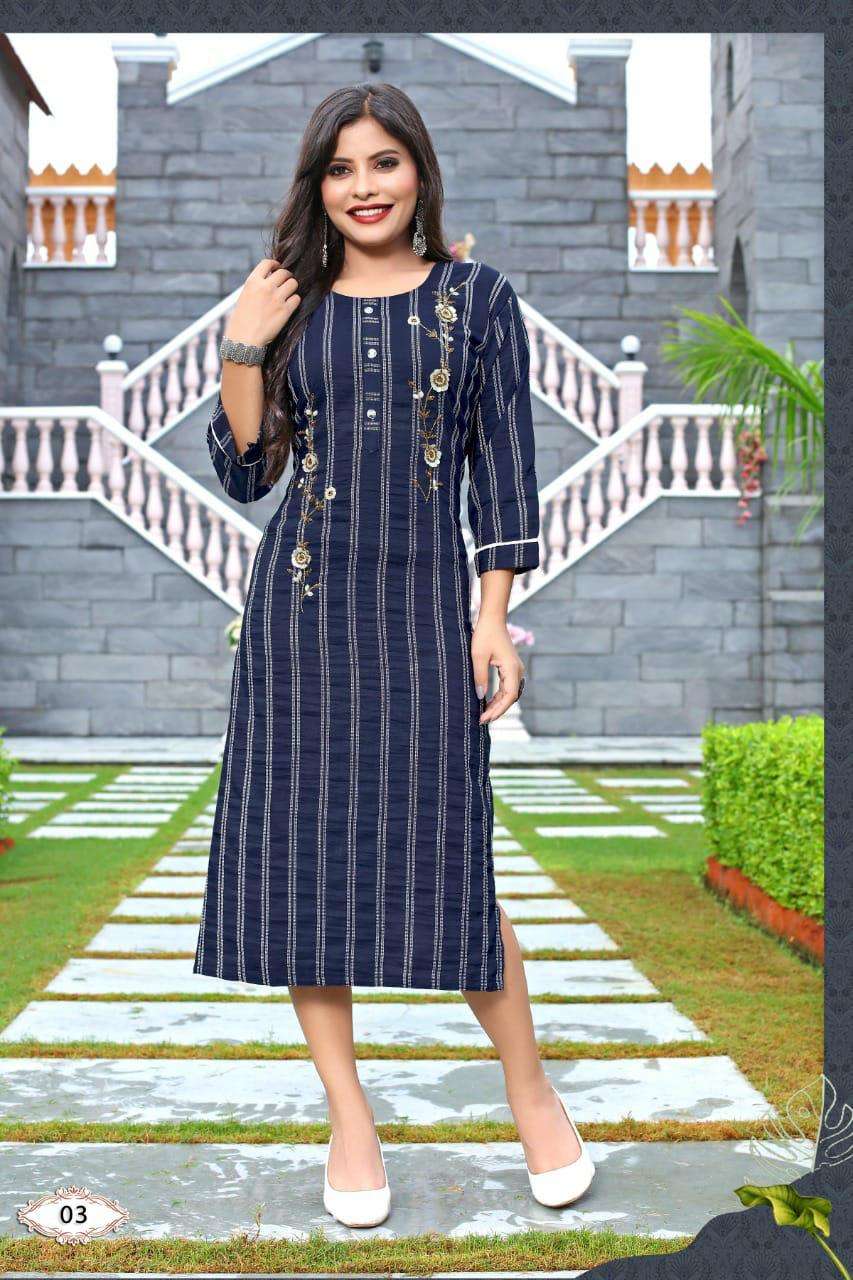 NEW RIYAA ALISHA RAYON LINING  KHATLA WORK ( HAND WORK ) KURTI CATALOG WHOLESALER BEST RATE