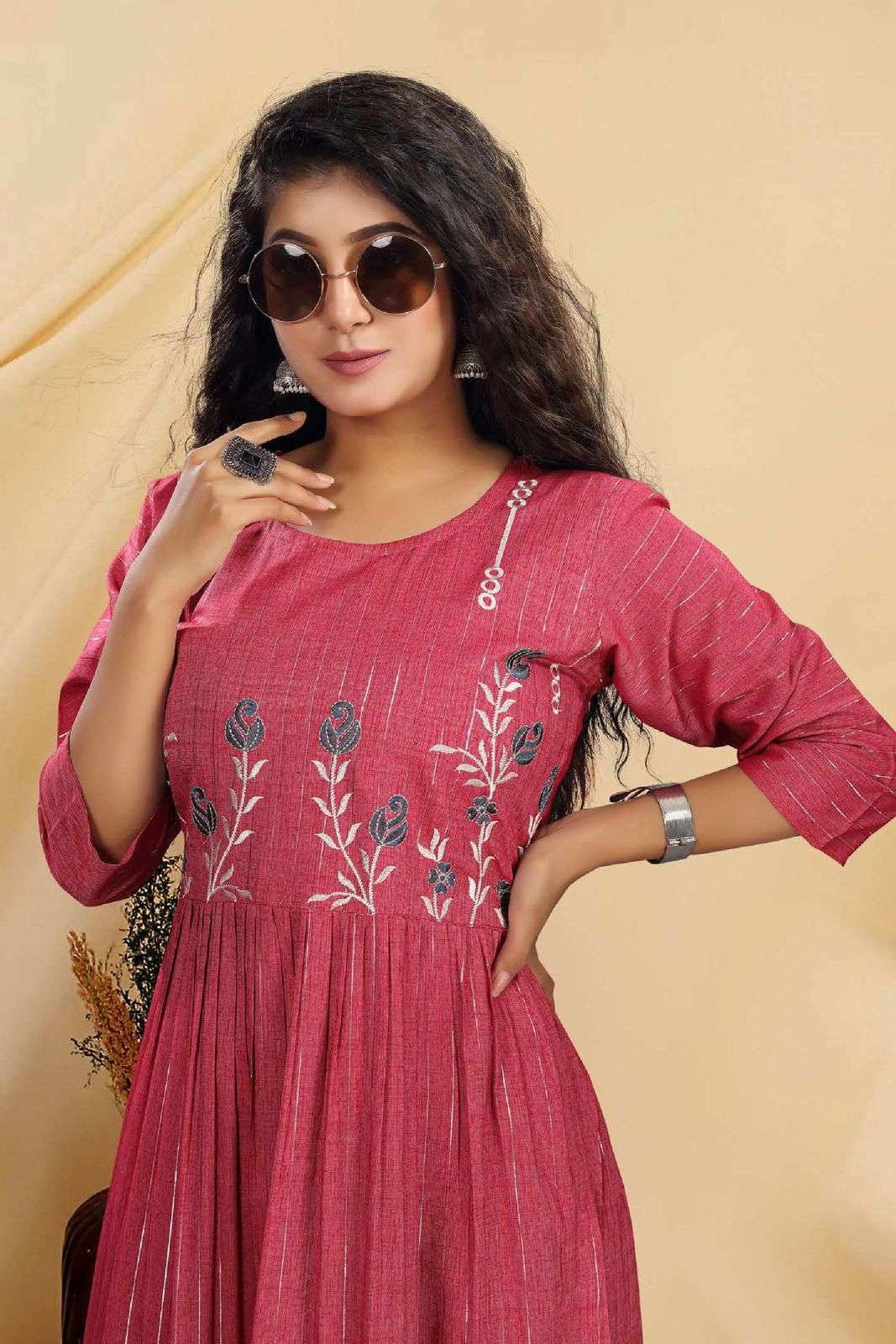 NEW RIYAA FIZAA VOL.1 HEAVY LUREX RAYON EMBROIDERY WORK & FROCK STYLE KURTI CATALOG WHOLESALER BEST RATE