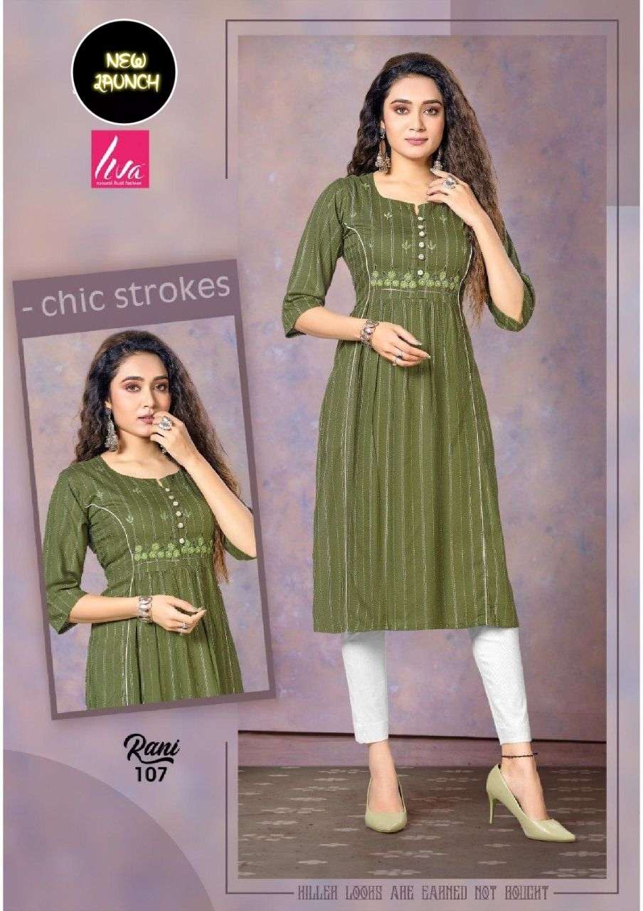 NEW RIYAA RANI FANCY RAYON WITH HANDWORK WORK KURTI CATALOG WHOLESALER BEST RATE