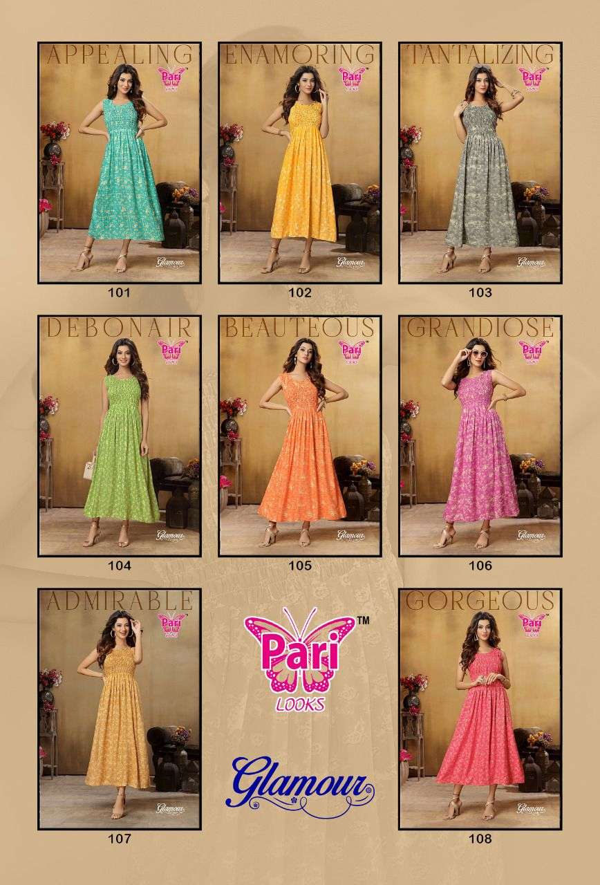 pari glamour flair style print kurti catalog for women girls 