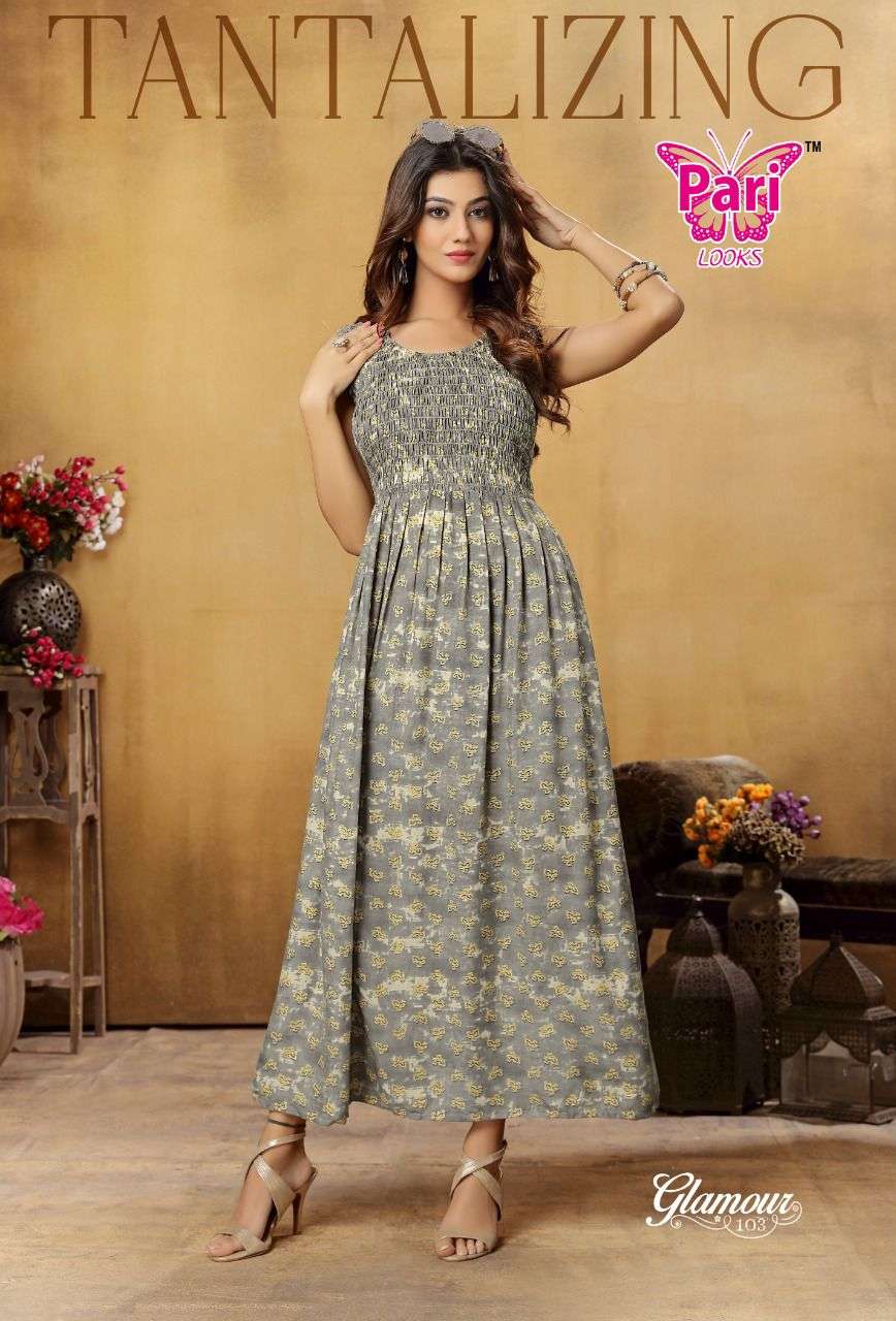 pari glamour flair style print kurti catalog for women girls 