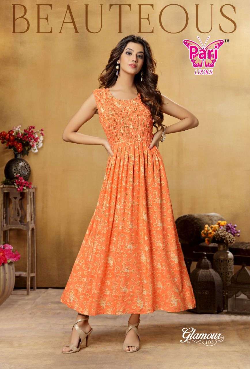 pari glamour flair style print kurti catalog for women girls 